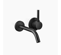 Dornbracht META mezclador monomando mural de lavabo sin juego de desagüe, proyección 190mm, rociador redondo enriquecido con aire, 36860660-33, Color: Negro Mate