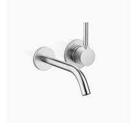 Dornbracht META mezclador monomando mural de lavabo sin juego de desagüe, proyección 190mm, rociador redondo enriquecido con aire, 36860660-93, Color: Cromado cepillado