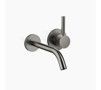 Dornbracht META mezclador monomando mural de lavabo sin juego de desagüe, proyección 190mm, rociador redondo enriquecido con aire, 36860660-99, Color: Platino oscuro mate
