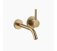 Dornbracht META mezclador monomando mural de lavabo sin juego de desagüe, proyección 190mm, rociador redondo enriquecido con aire, 36860660-39, Color: Latón oscuro cepillado