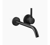Dornbracht META mezclador monomando mural de lavabo sin juego de desagüe, proyección 250mm, rociador redondo enriquecido con aire, 36861660-33, Color: Negro Mate