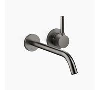Dornbracht META mezclador monomando mural de lavabo sin juego de desagüe, proyección 250mm, rociador redondo enriquecido con aire, 36861660-99, Color: Platino oscuro mate