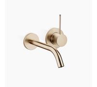 Dornbracht META SLIM mezclador monomando mural de lavabo sin juego de desagüe, proyección 190mm, caño fijo, 36860662-27, Color: Oro claro cepillado
