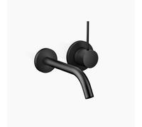 Dornbracht META SLIM mezclador monomando mural de lavabo sin juego de desagüe, proyección 190mm, caño fijo, 36860662-33, Color: Negro Mate
