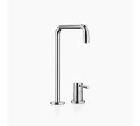 Dornbracht META SQUARE mezclador de dos agujeros con rosetas simples, 235mm de proyección, 32815861-93, Color: Cromado cepillado