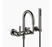 Dornbracht Mezclador de bañera TARA para montaje en pared con flexo de ducha, 240mm de proyección, 25133882-19, Color: Cromo oscuro