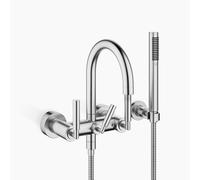 Dornbracht Mezclador de bañera TARA para montaje en pared con flexo de ducha, 240mm de proyección, 25133882-93, Color: Cromado cepillado