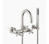 Dornbracht Mezclador de bañera TARA para montaje en pared con flexo de ducha, desviador de bañera/ducha, 240mm de proyección, 25133892-06, Color: Mate platino