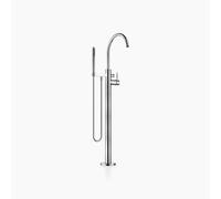 Dornbracht Mezclador monomando de bañera con tubo vertical para instalación independiente, con juego de ducha con manguera, 25863661-93, Color: Cromado cepillado