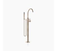 Dornbracht Mezclador monomando de bañera con tubo vertical para instalación independiente, con juego de ducha con manguera, 25863661-27, Color: Oro claro cepillado