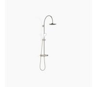 Dornbracht Showerpipe con duchas con termostato, sin ducha de mano, ducha de pie de proyección 420mm, FlowReduce, 34459892-06, Color: Mate platino