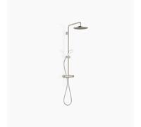 Dornbracht Showerpipe con termostato de ducha sin ducha de mano, ducha de pie de proyección 450mm, ducha de techo 300mm, 34460979-06, Color: Mate platino