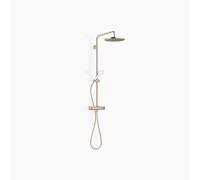 Dornbracht Showerpipe con termostato de ducha sin ducha de mano, ducha de pie de proyección 450mm, ducha de techo 300mm, 34460979-26, Color: Oro claro