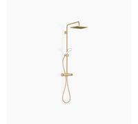 Dornbracht Showerpipe con termostato de ducha sin ducha de mano, ducha de techo 450mm, ducha de techo 300x240mm, 34459980-28, Color: latón cepillado