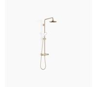 Dornbracht Showerpipe con termostato de ducha, sin ducha de mano, proyección de la ducha de pie 450mm, ducha de techo 220mm, 34459979-27, Color: Oro claro cepillado