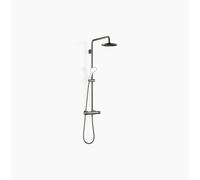 Dornbracht Showerpipe con termostato de ducha, sin ducha de mano, proyección de la ducha de pie 450mm, ducha de techo 220mm, 34459979-19, Color: Cromo oscuro
