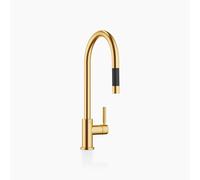 Dornbracht TARA mezclador de cocina, monomando, extraíble, con función de ducha, proyección 240mm, 33870888-28, Color: latón cepillado