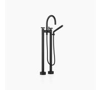Dornbracht TARA mezclador de dos agujeros para instalación independiente con juego de ducha manual, proyección 220 mm, 25943892-33, Color: Negro Mate