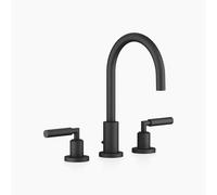Dornbracht TARA mezclador de lavabo de tres agujeros, con desagüe automático, 165 mm de proyección, 20713882-33, Color: Negro Mate