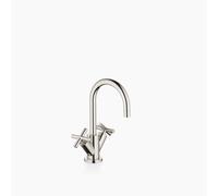Dornbracht Tara mezclador de lavabo de un orificio, con desagüe automático, proyección de 135 mm, 22512892, Color: de platino