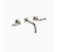 Dornbracht TARA mezclador de pared para lavabo sin desagüe, proyección de 160 mm, kit de montaje final, 36707882-06, Color: Mate platino