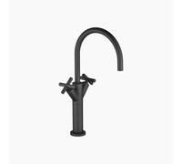 Dornbracht TARA mezclador monomando de lavabo con pie elevado sin desagüe automático, proyección 200 mm, 22533892-33, Color: Negro Mate
