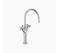 Dornbracht TARA mezclador monomando de lavabo con pie elevado sin desagüe automático, proyección 200 mm, 22533892-06, Color: Mate platino