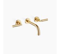 Dornbracht TARA Mezclador mural para lavabo sin juego de desagüe, proyección 190mm, kit de montaje final, 36712882-28, Color: latón cepillado