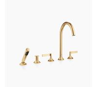 Dornbracht VAIA Mezclador de cinco agujeros para bañera, instalación en el borde de la bañera, desviador automático, maneta de palanca, proyección 220mm, 27522819-28, Color: latón cepillado