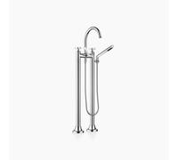 Dornbracht VAIA Mezclador de dos orificios para bañera, instalación independiente, set de ducha de mano, mango en cruz, proyección 221mm, 25943809-00, Color: cromado