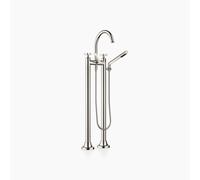 Dornbracht VAIA Mezclador de dos orificios para bañera, instalación independiente, set de ducha de mano, mango en cruz, proyección 221mm, 25943809-08, Color: de platino