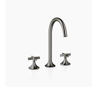 Dornbracht VAIA mezclador de lavabo de tres agujeros con juego de desagüe, maneta en cruz, proyección 168mm, 20713809-19, Color: Cromo oscuro