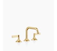 Dornbracht VAIA Mezclador de lavabo de tres orificios con juego de desagüe, maneta de palanca, 165 mm de proyección, 20705819-28, Color: latón cepillado