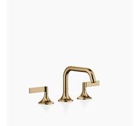 Dornbracht VAIA Mezclador de lavabo de tres orificios con juego de desagüe, maneta de palanca, 165 mm de proyección, 20705819-39, Color: Latón oscuro cepillado