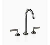 Dornbracht VAIA Mezclador de lavabo de tres orificios con juego de desagüe, maneta de palanca, proyección 168mm, 20713819-19, Color: Cromo oscuro