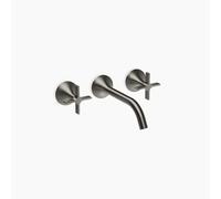 Dornbracht VAIA mezclador de pared para lavabo sin desagüe, manilla en forma de cruz, proyección de 190 mm, 36712809-99, Color: Platino oscuro mate