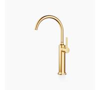 Dornbracht VAIA mezclador monomando de lavabo con pie elevado sin juego de desagüe, proyección de 201 mm, 33534809-28, Color: latón cepillado