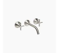 Dornbracht VAIA mezclador mural para lavabo sin juego de desagüe, maneta en cruz, proyección 190mm, 36712809-06, Color: Mate platino