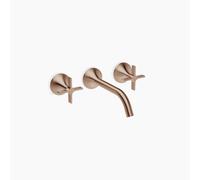 Dornbracht VAIA mezclador mural para lavabo sin juego de desagüe, maneta en cruz, proyección 190mm, 36712809-42, Color: bronce cepillado