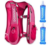 DORNNA Ultra Terra V2 - Chaleco Hidratación Trail Running + 2 Soft Flask 500ml de Regalo, Mochila de Correr Hombre y Mujer, Bolsillo Trasero para Vejigas de hasta 1.5L. (Rosa + 2 Soft Flask 500 ML)