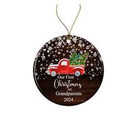 Dornos Navideños 7.3cm, Our First Christmas As Grandparents New Grandpa Grandma Romantic For Time Grandparent Car White Colgantes De Navidad Decoración Navideña Estético Adornos Navideños