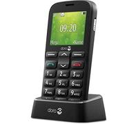 Doro 1380 Teléfono Móvil 2G para Mayores con Teclas Grandes, Botón SOS, Cámara y Base de Carga [Versión Española] (Negro)