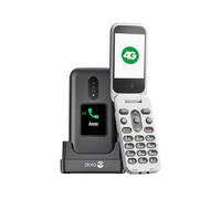 Doro 2880 4G - Teléfono móvil con tapa para personas mayores, fácil de usar, sin Internet, doble pantalla - Tecla de asistencia - Teclas de voz - Bluetooth - Con Cradle y cable sin bloque
