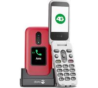 Doro 2880 4G - Teléfono móvil con Tapa para Personas Mayores, fácil de Usar, teléfono sin Internet, Doble Pantalla - Tecla de Asistencia - Teclas de Voz - Bluetooth - Cargador y Soporte Incluido