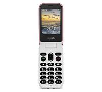 Doro 6040 Teléfono Móvil 2G con Tapa para Mayores con Teclas Grandes, Botón SOS con Geolocalización y Base de Carga [Versión Española] (Rojo)