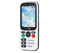Doro 780X IUP (PTI) - Portátil 4G Desbloqueado - Alarma de Trabajo aislada - GPS - Tecla de Asistencia - Teclado simplificado - Base Cargador - Blanco