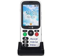 Doro 780X IUP (PTI) - Portátil 4G Desbloqueado - Alarma de Trabajo aislada - GPS - Tecla de Asistencia - Teclado simplificado - Base Cargador - Blanco