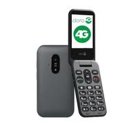 Doro Leva E20 4G Flip Phone for Seniors - Pantalla grande de 2,8", teclas contrastantes, sonido fuerte y claro, voz HD, cámara, botón de asistencia, color negro