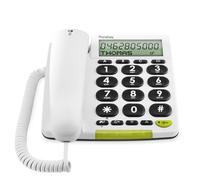 Doro Phone Easy 312Cs - Teléfono analógico, Altavoz, 30 entradas, Identificador de Llamadas, Blanco