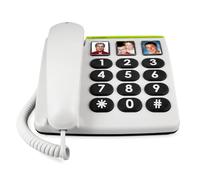 Doro PhoneEasy 331ph Teléfono Fijo con Cable para Personas Mayores con Teclas Grandes, Marcación Rápida y Compatible con Audífonos (Blanco) [Versión Española]